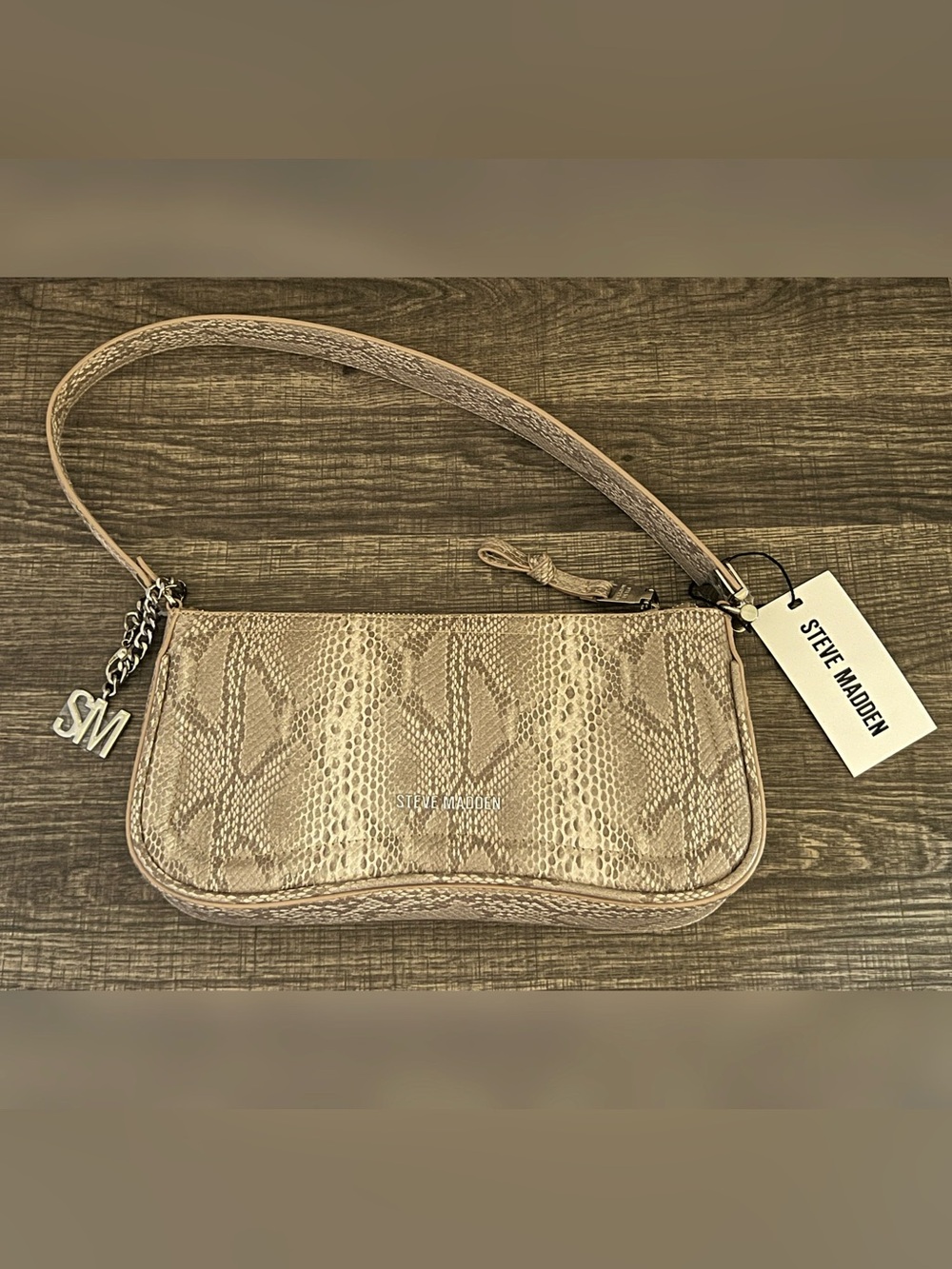 Steve Madden Bangel Sand Snake Shoulder Bag Medium Purse